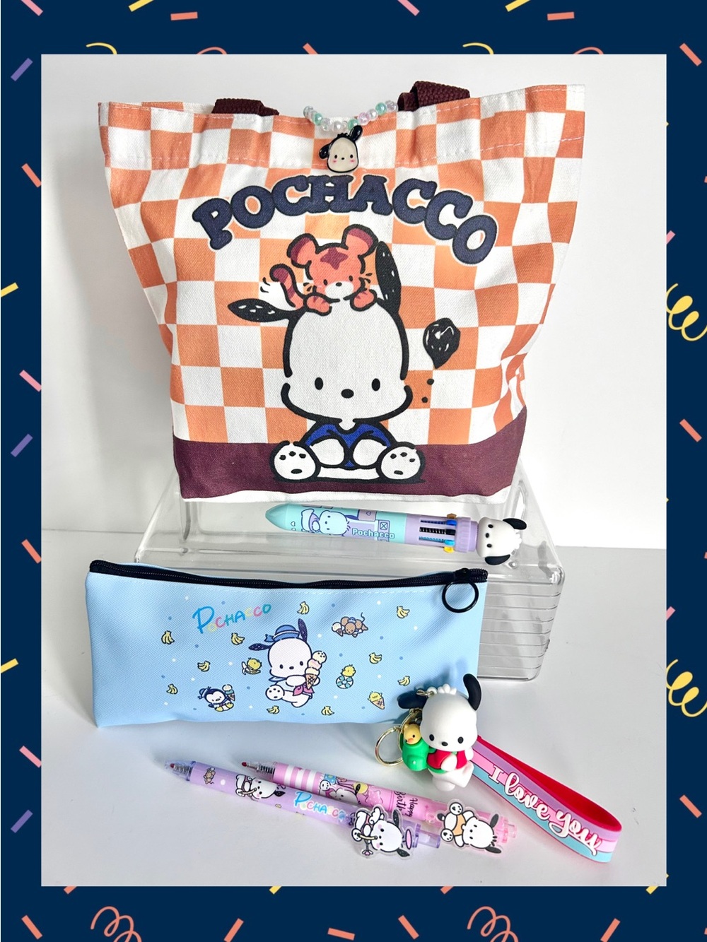 💙(POCH354) Pochacco Adorable 7-Piece Tote Bag Bundle!